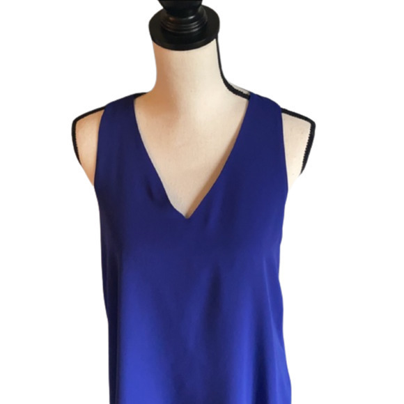 Banana Republic Petite Large Blue V Neck Tank Fully Lined Keyhole - Picture 7 of 16